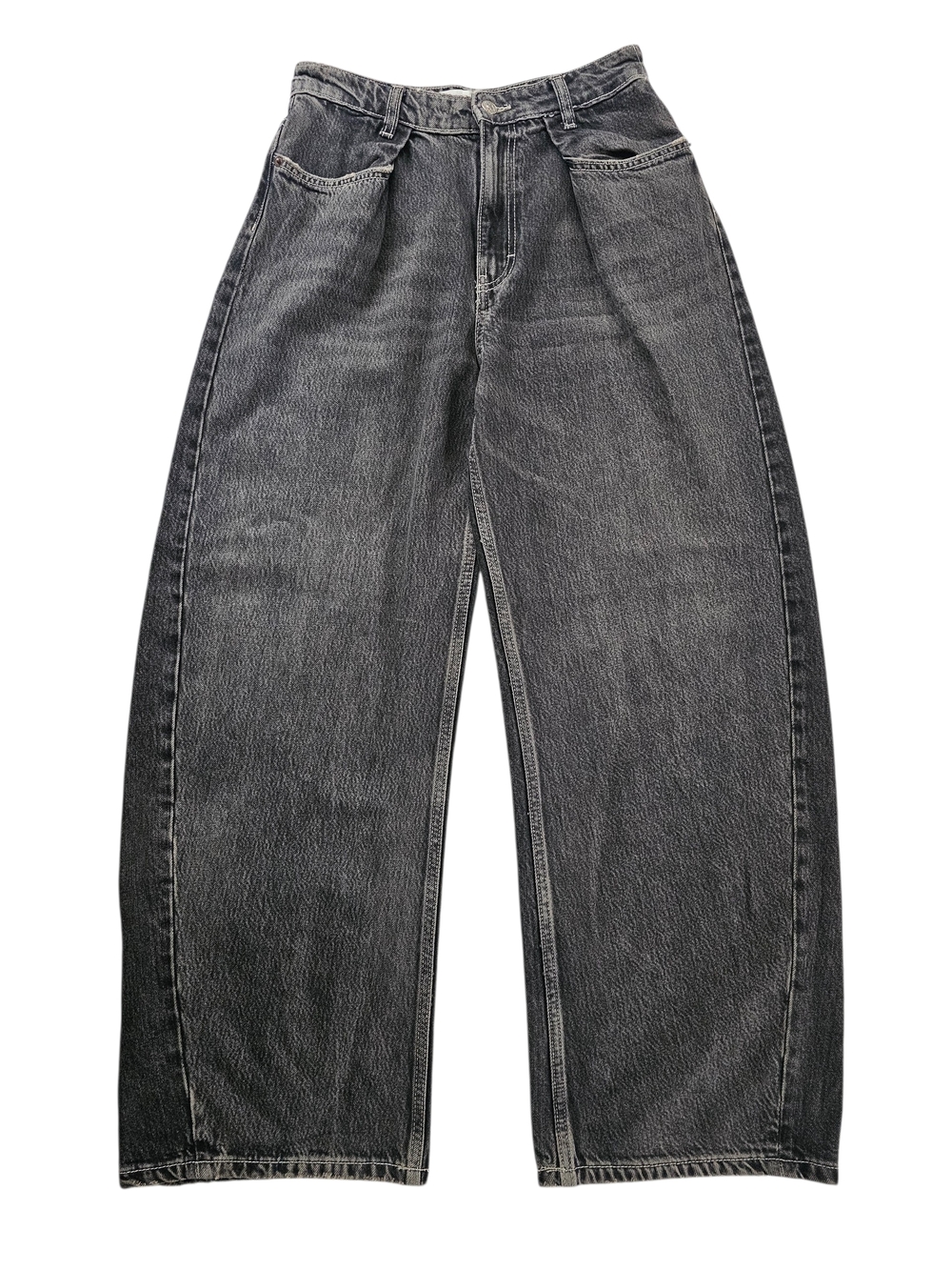 Zara Wide Leg Flare Jeans in Washed Black